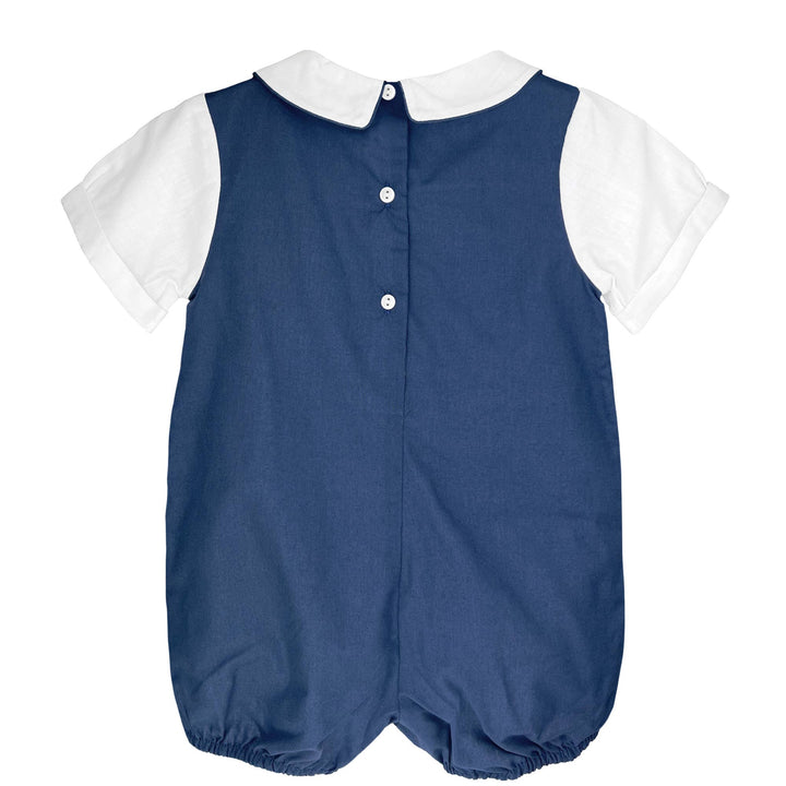 Shortall with Pintucks and Side Tabs: Navy