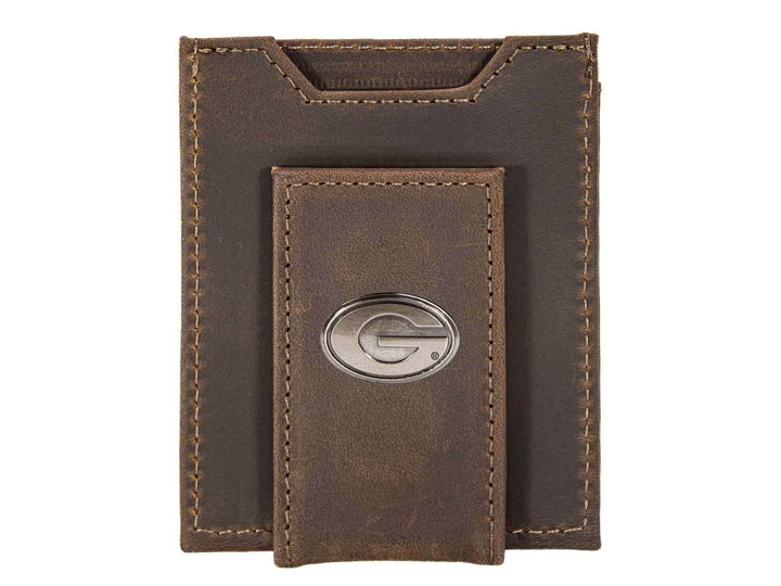 Georgia Bulldogs Men's  Magnetic Front Pocket Leather Wallet-UGA