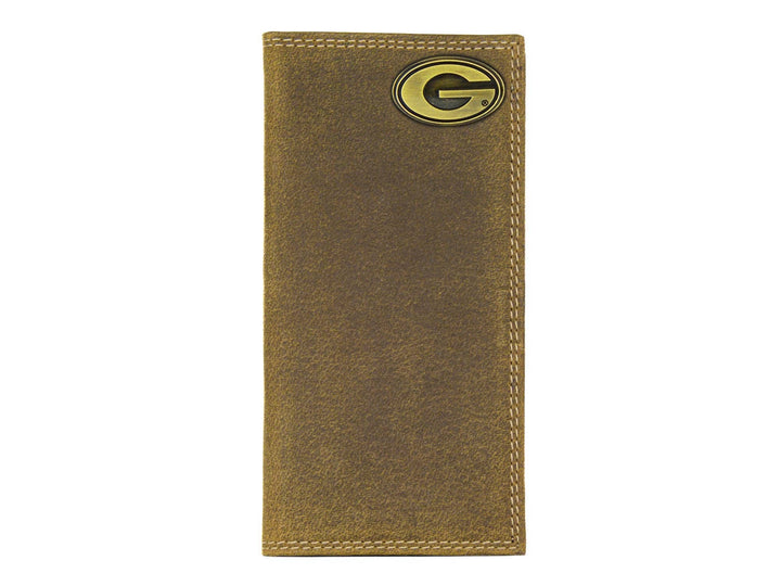 Georgia Bulldogs Vintage Tan Leather Secretary Wallet