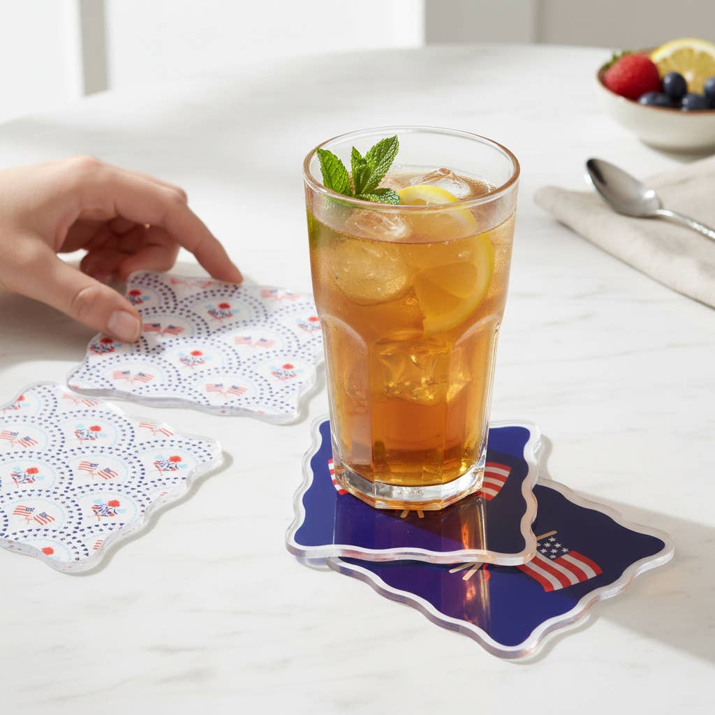 Table Talk Acrylic Coaster Set–All-American Darling