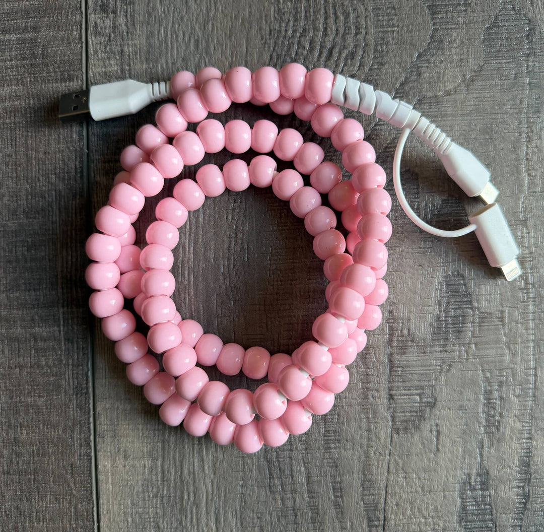 Beaded Phone Charger with Lightning & USB-C Cable