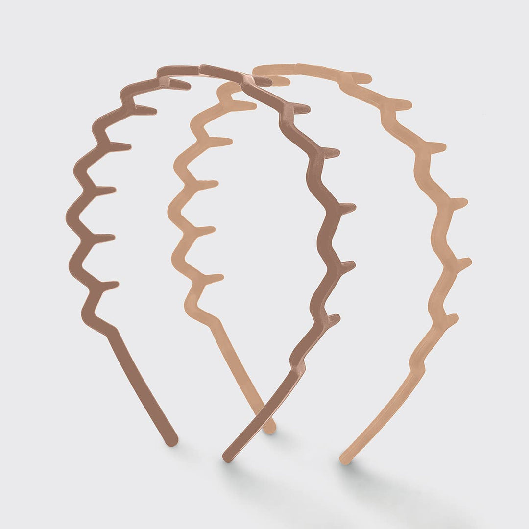 Recycled Plastic Zig Zag Headband 2pc - Neutral (LH)