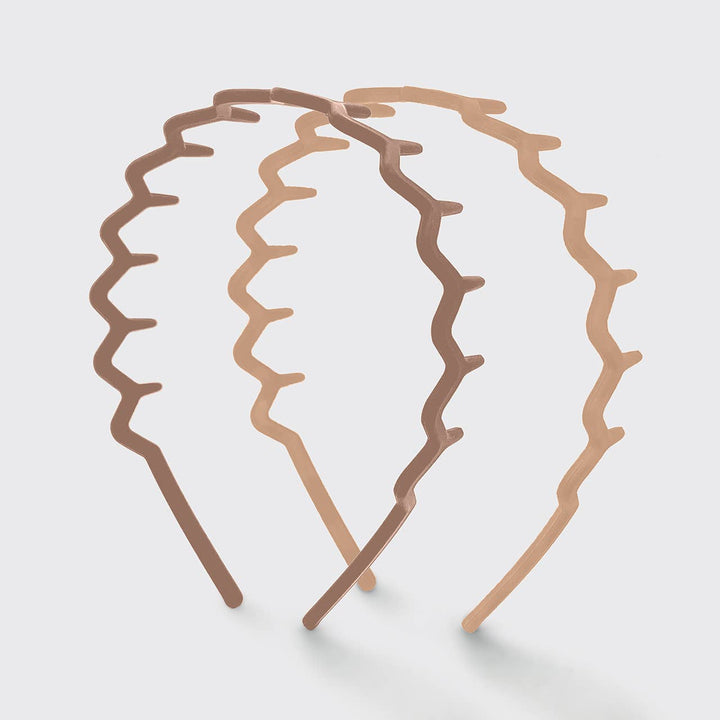 Recycled Plastic Zig Zag Headband 2pc - Neutral (LH)