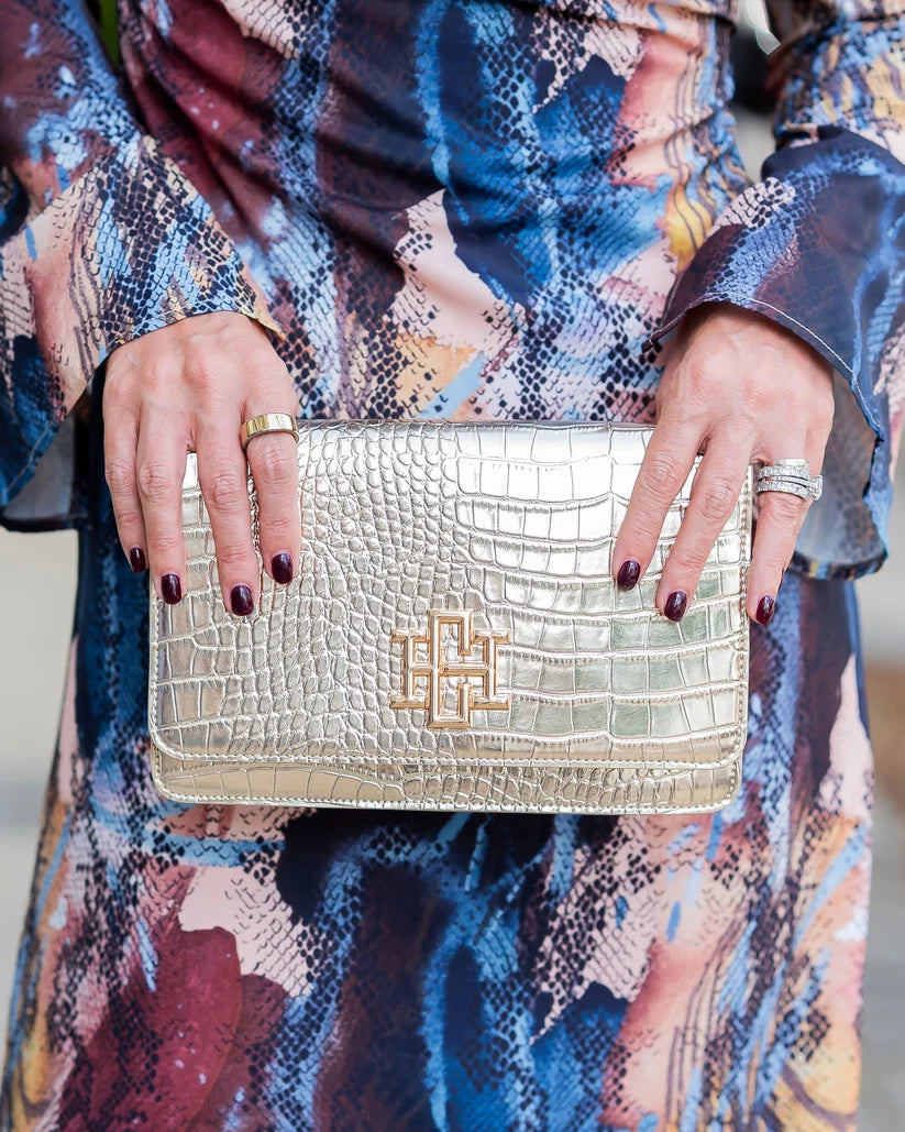 Caroline Hill Bryn Clutch/Crossbody Gold (LH)