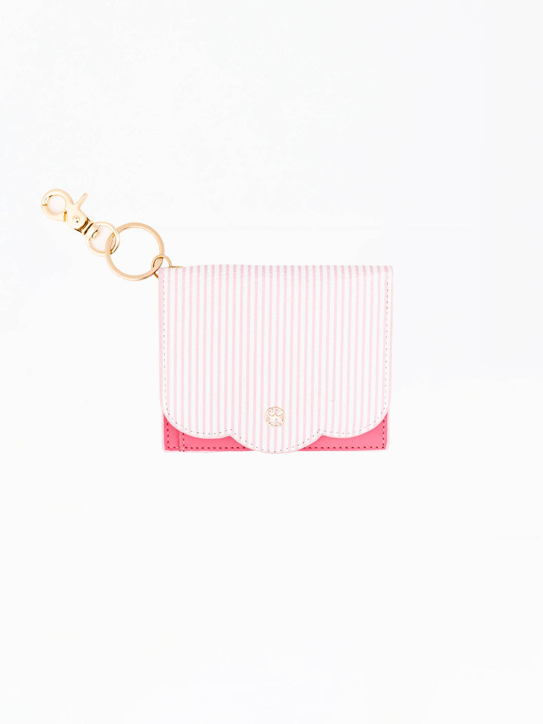 Pink Stripe Scalloped Wallet
