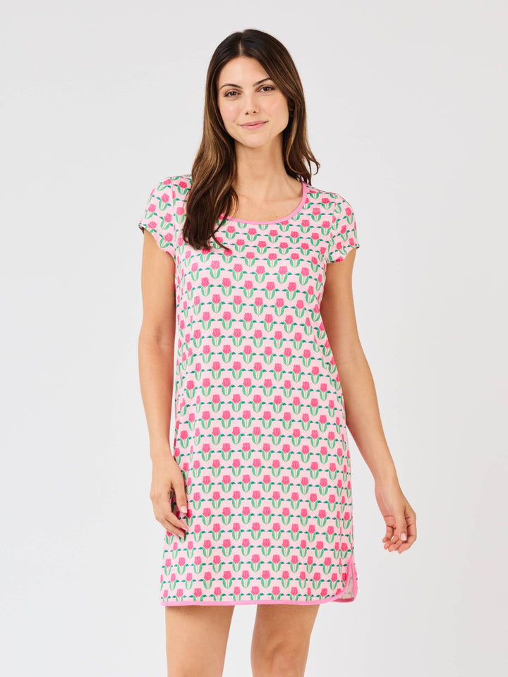 Melody Nightshirt | Flora Fanfare Pink: PK S-L Mary Square
