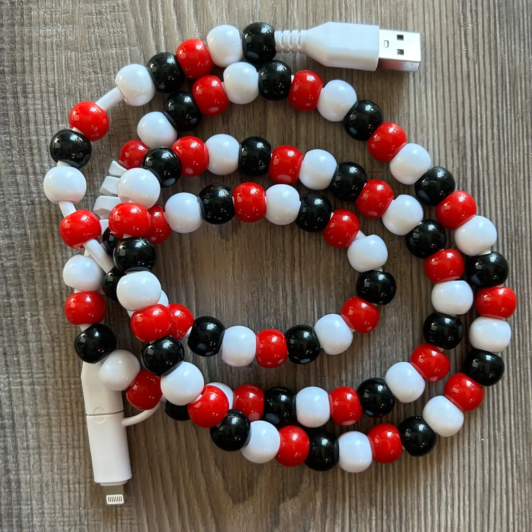 Beaded Phone Charger with Lightning & USB-C Cable