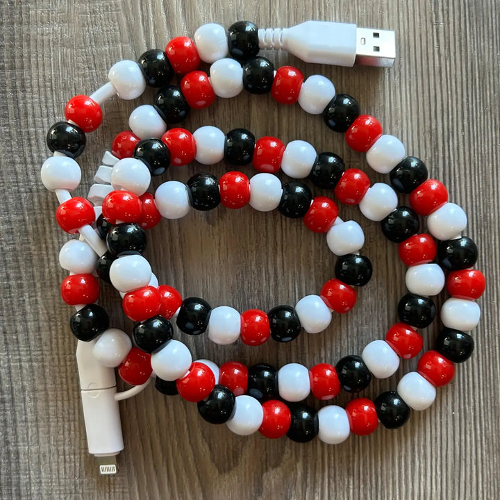 Beaded Phone Charger with Lightning & USB-C Cable