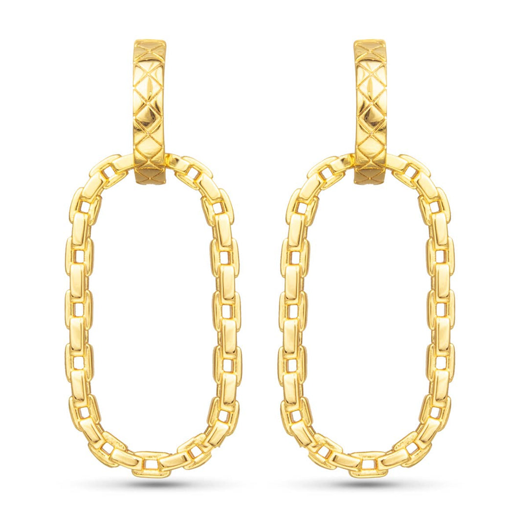 Amanda Blu-Chiara Polished Chain Link Drop Gold