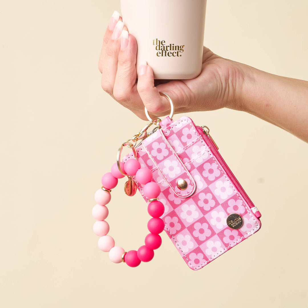 Hands-Free Keychain Wristlet-Tickled Pink