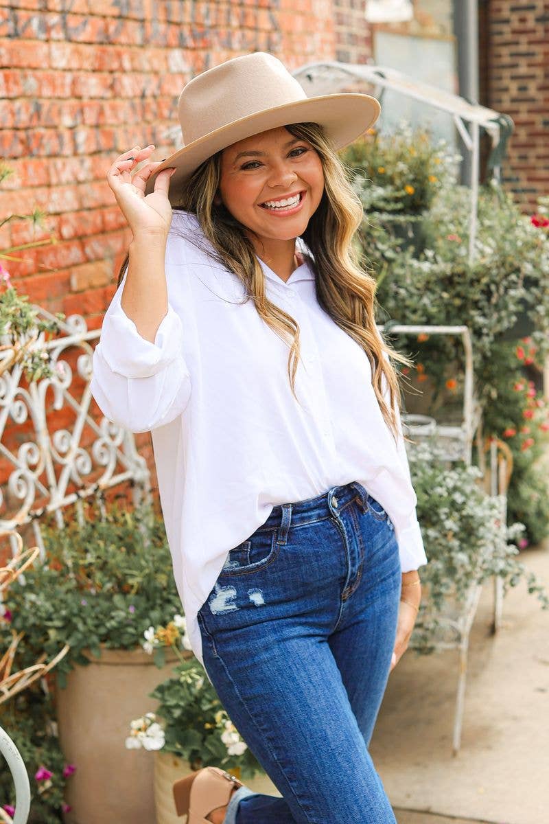 Grace+Emma-Kathryn Classic Button-Up, White
