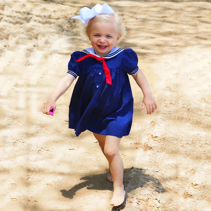 Nautical Sailor Dress: Navy
