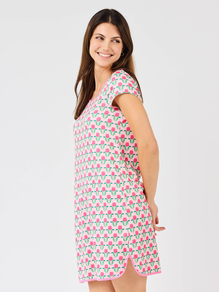 Melody Nightshirt | Flora Fanfare Pink: PK S-L Mary Square