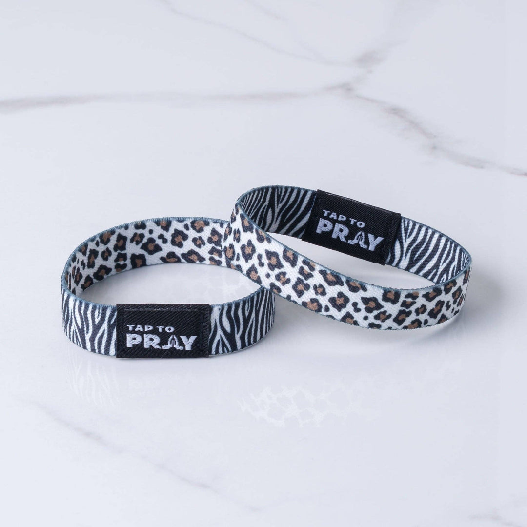Tap To Pray® Wristband – Safari Zebra