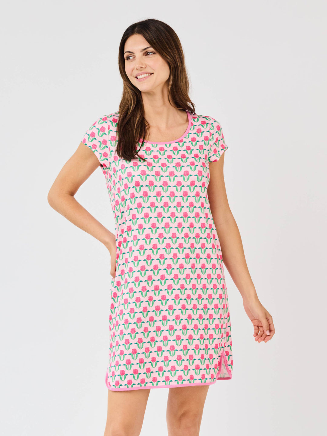 Melody Nightshirt | Flora Fanfare Pink: PK S-L Mary Square