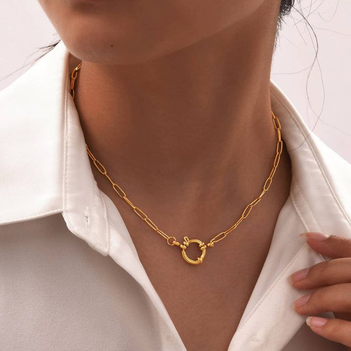JOSSLYN-FREE CIRCLE 18K STAINLESS STEEL TARNISH NECKLACE | 40NK9402
