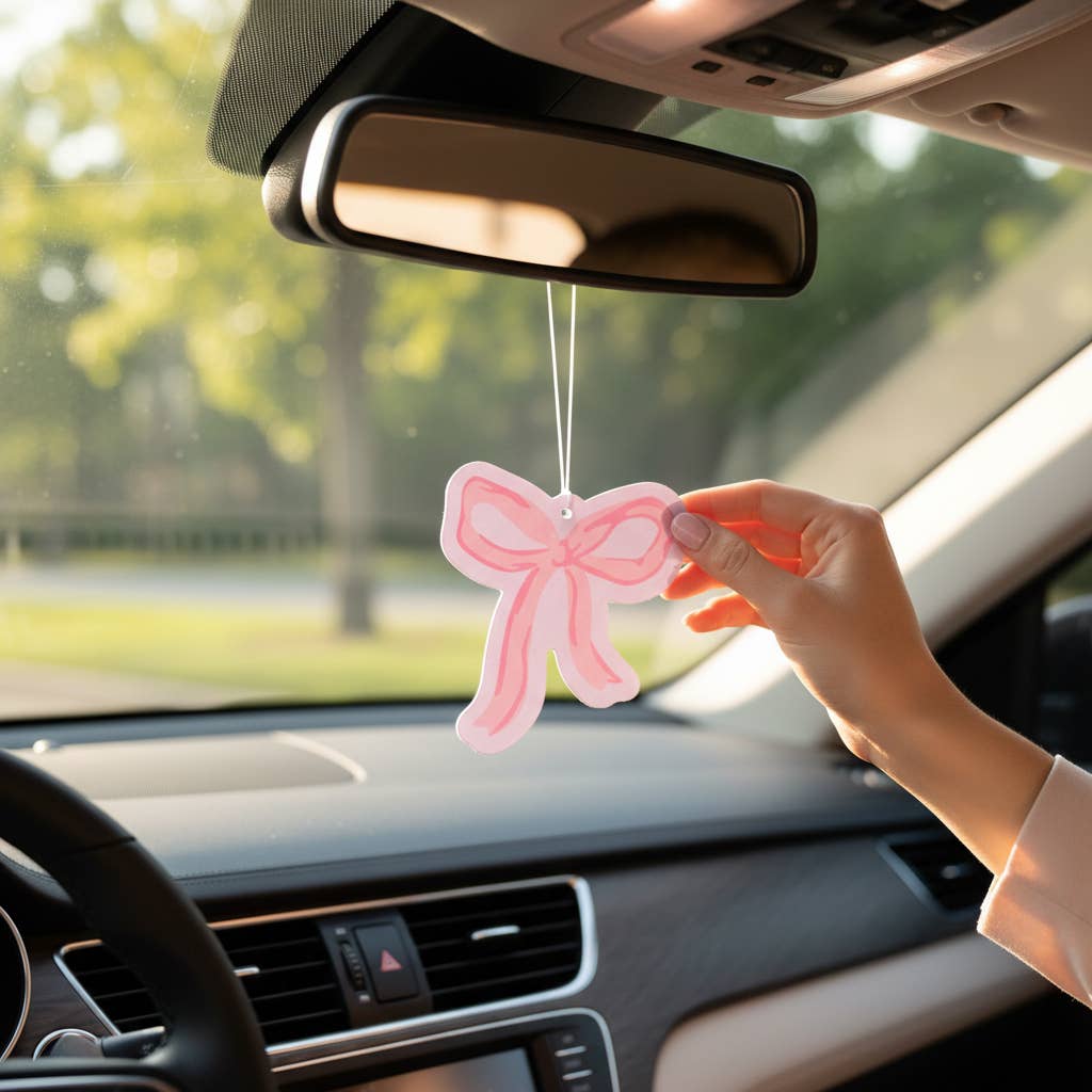 Sweet Ride Car Air Freshener–Bow Pink