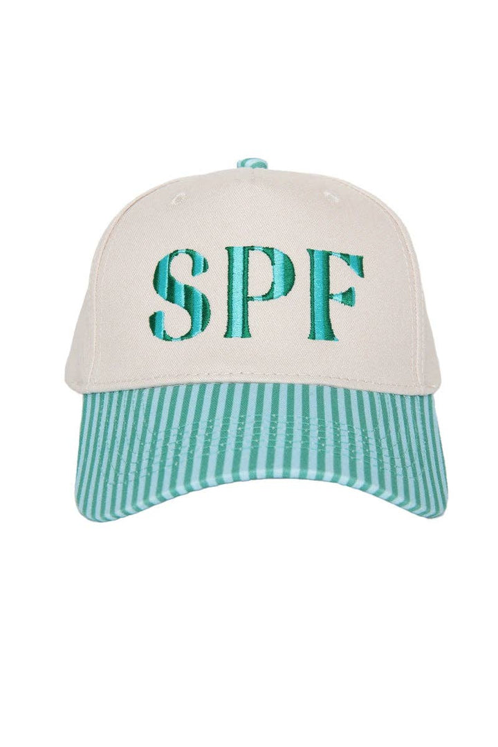 SPF Vintage Wholesale Trucker Hats for Women: Aqua and Green Striped