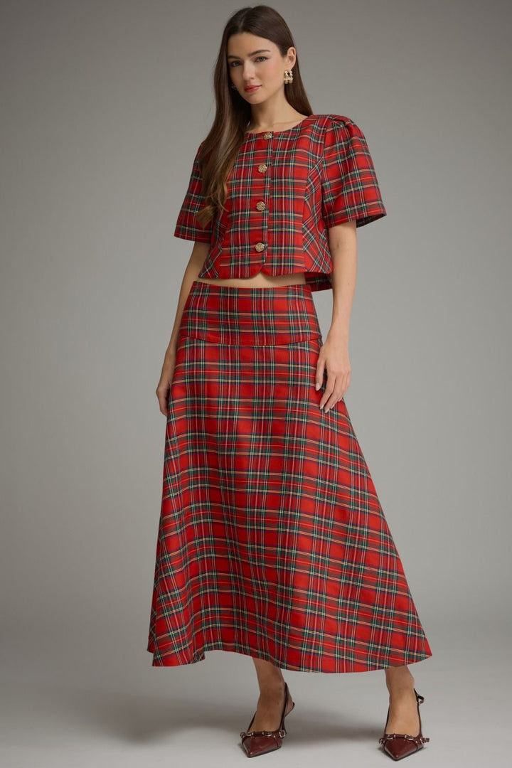 Holly Jolly Plaid Top & Skirt Set (LH)