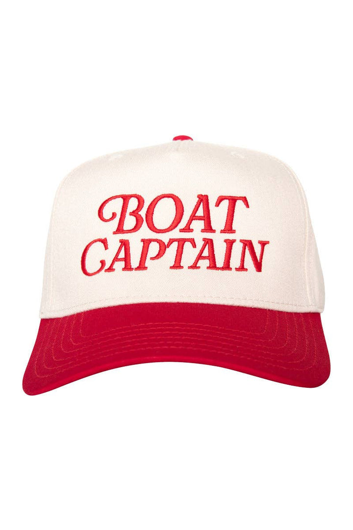 Boat Captain Two-Toned Retro Hat: Light Blue and Navy Stripe