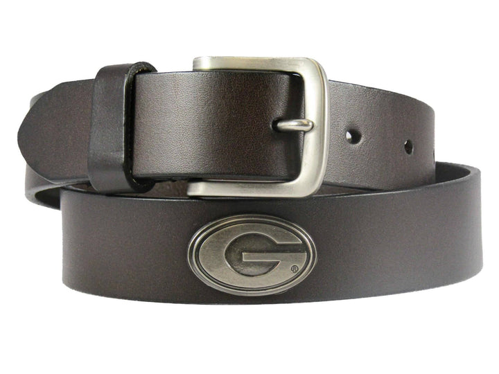 Georgia Bulldogs Kids Collegiate Brown Leather Belt