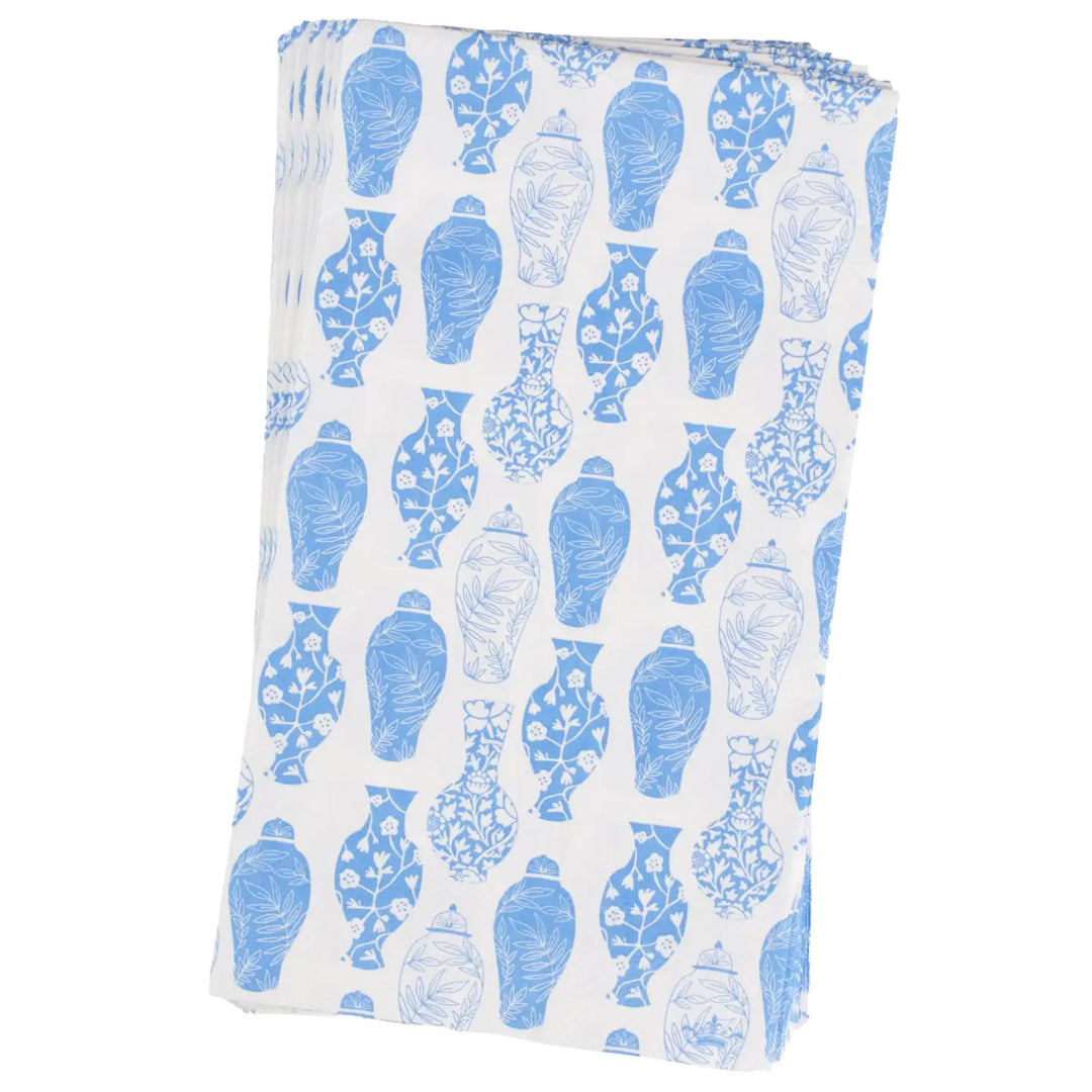 Chinoiserie Guest Napkins White/Palace 4.25x7.75
