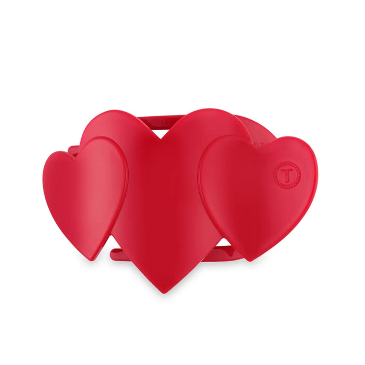 Teleties - Red Heart to Heart Large Flat Hair Clip