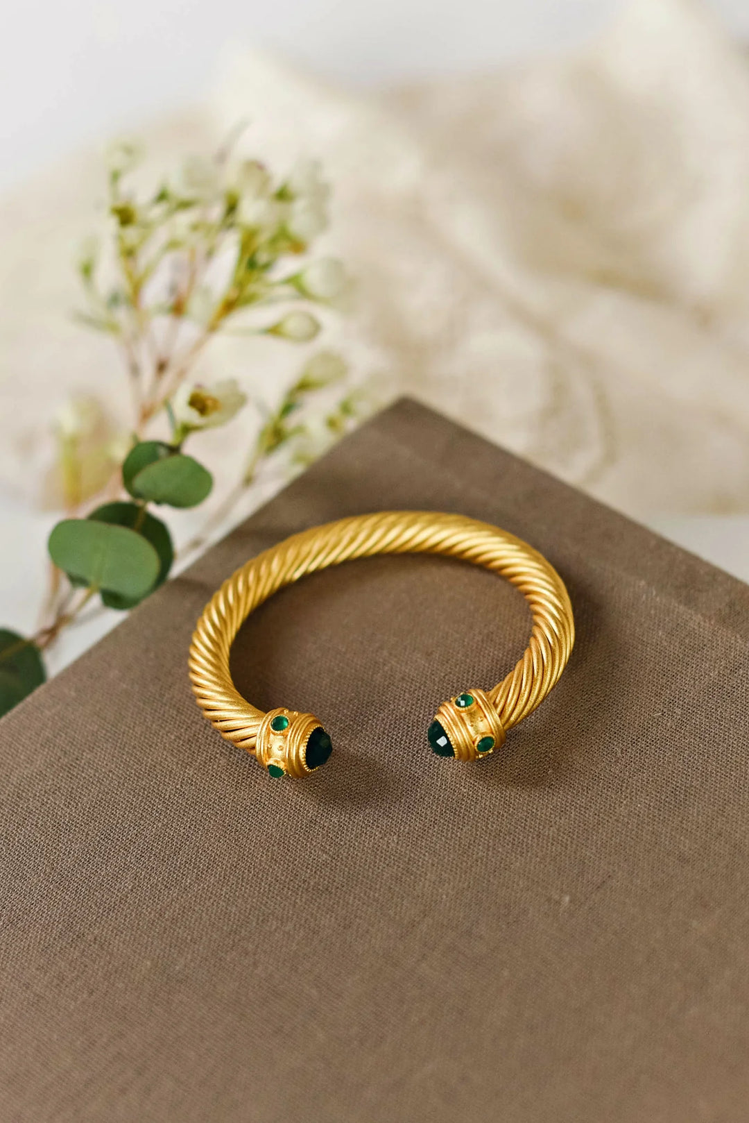 TJD Tiffani Stone Cuff- Green