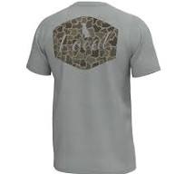 Local Boy Men's Brush Badge Short Sleeve Heather Performance Shirt (BARK)