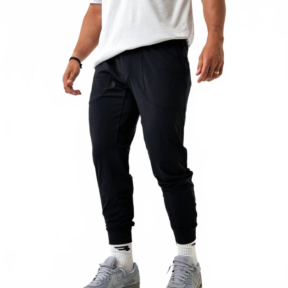 BURLEBO Drawstring Performance Jogger Pant-Black