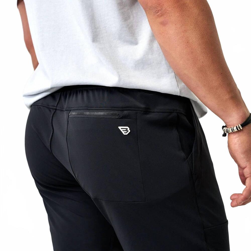 BURLEBO Drawstring Performance Jogger Pant-Black