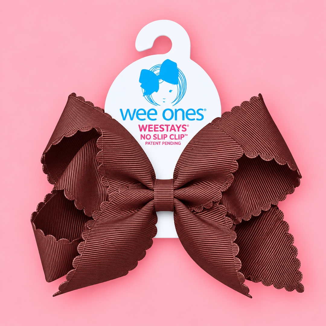Wee Ones-King Grosgrain Hair Bow Scalloped Edge
