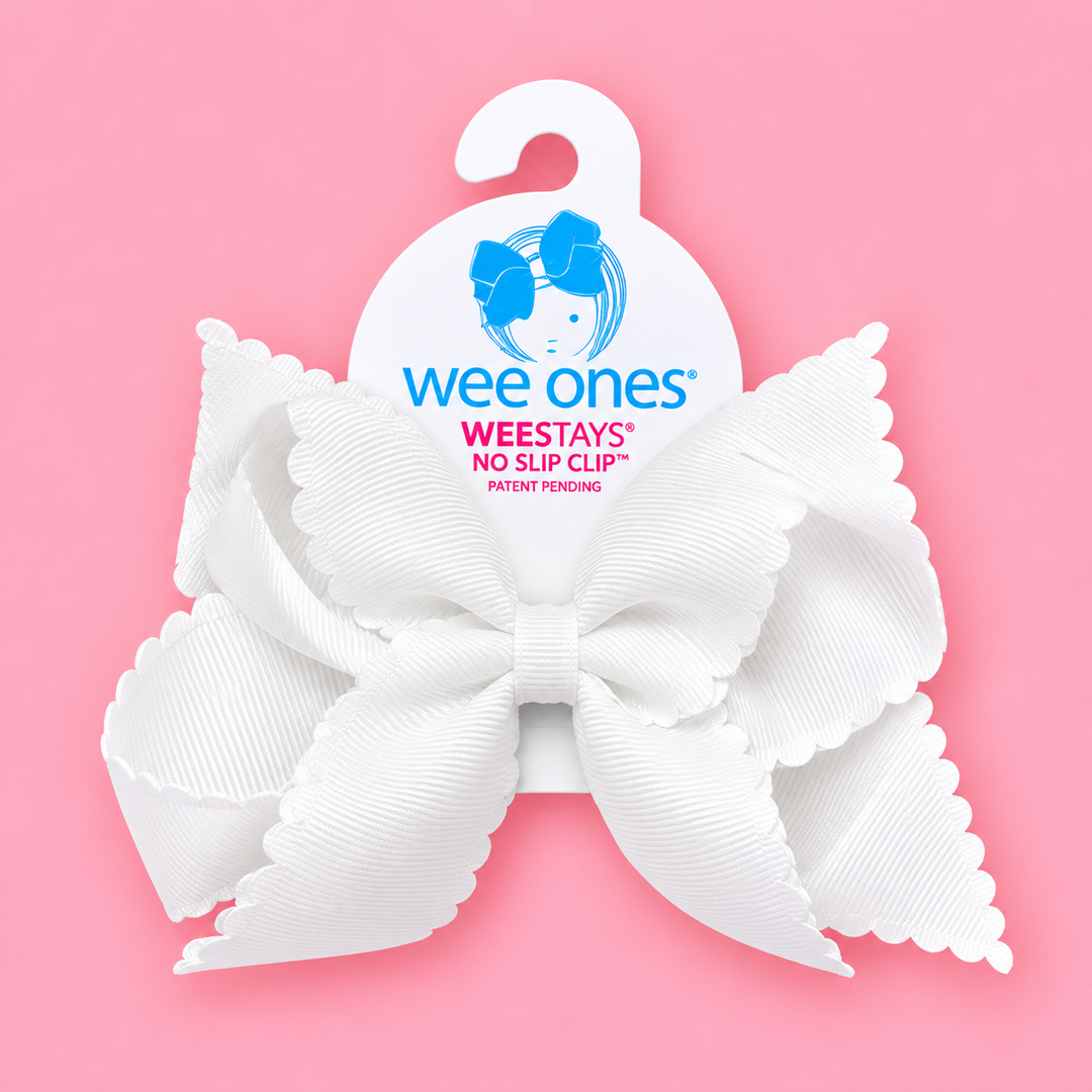 Wee Ones-King Grosgrain Hair Bow Scalloped Edge
