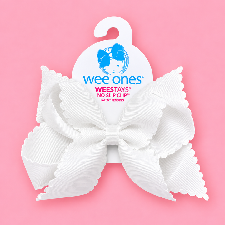Wee Ones-King Grosgrain Hair Bow Scalloped Edge