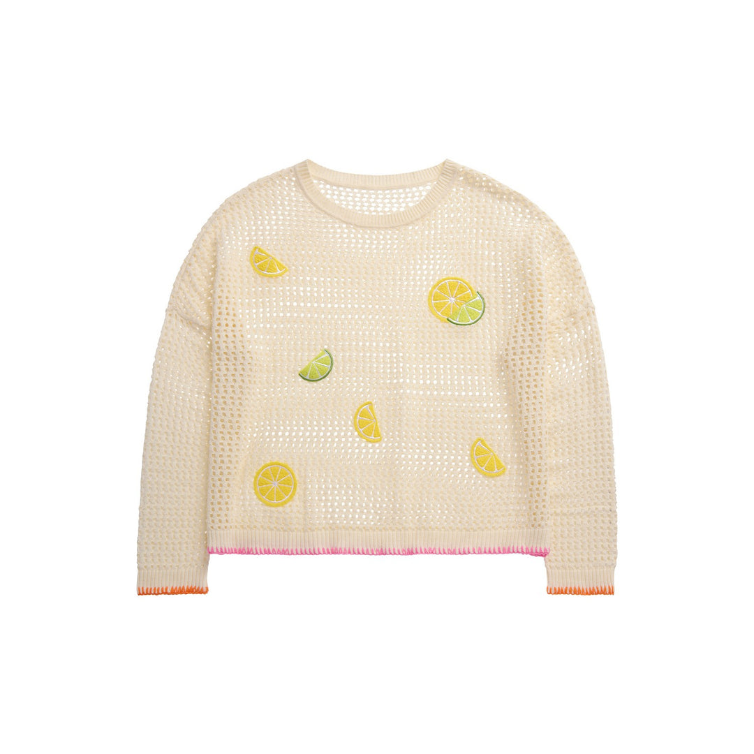 Citrus Mesh Sweater Swim Cover Up