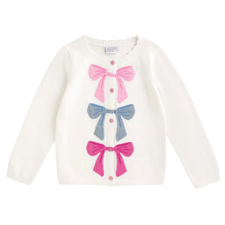 Mud Pie-Multi Bow Cardigan Sweater-2T-3T