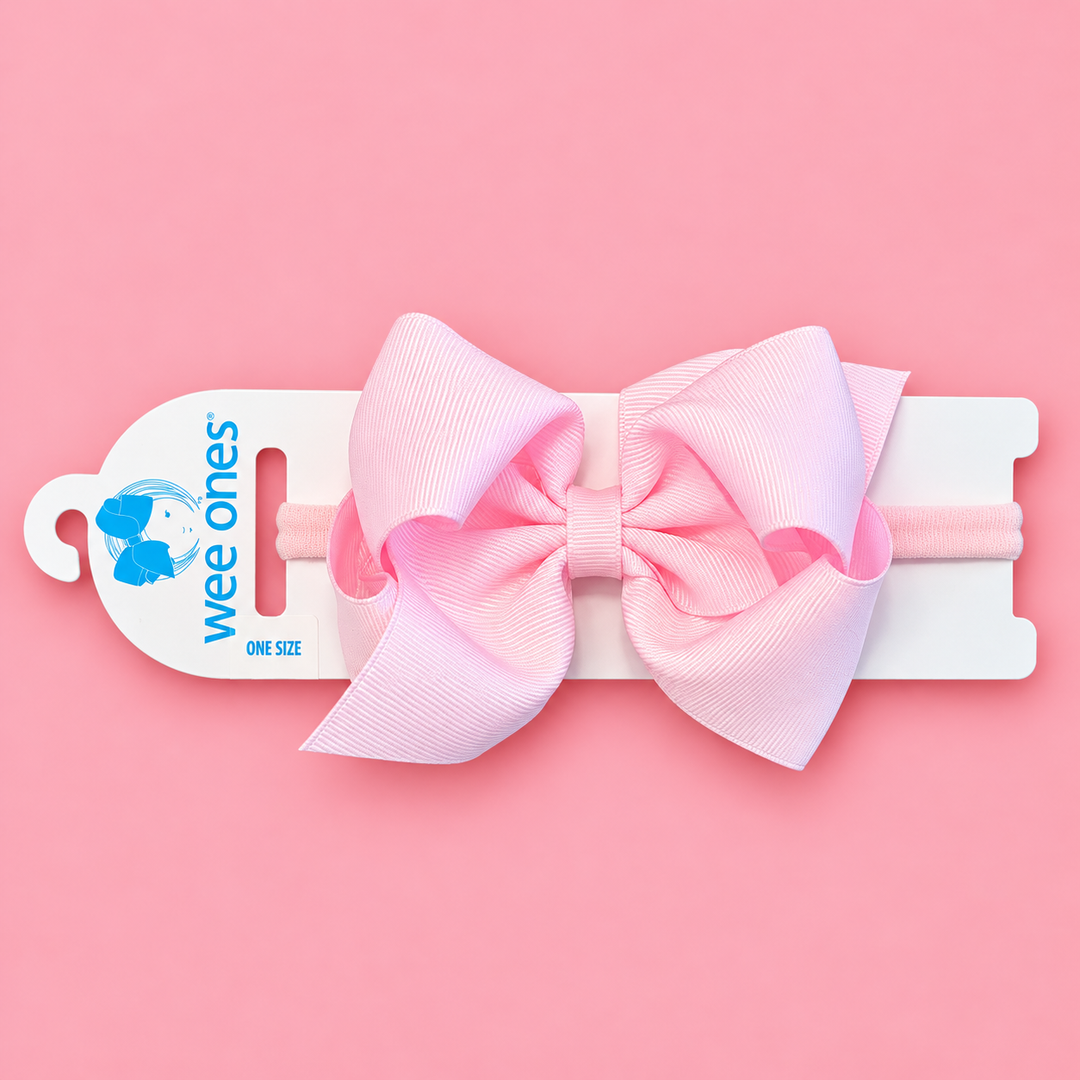Wee Ones-Mini King Grosgrain Hair Bow on Baby Band