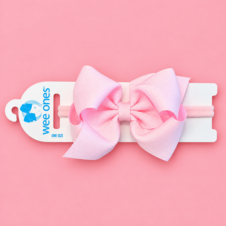 Wee Ones-Mini King Grosgrain Hair Bow on Baby Band