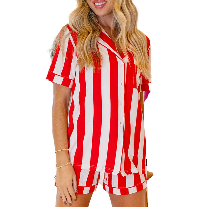 Lulu Mac Pj's Set- Red/White Stripe
