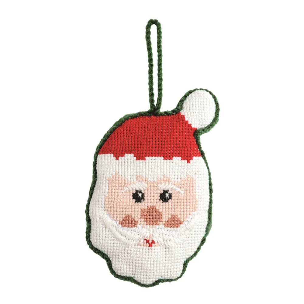 Mud Pie Santa Needlepoint Ornament (JB)