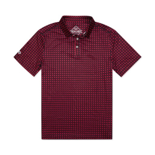 BURLEBO PERFORMANCE POLO - GEORGIA BLACK & RED
