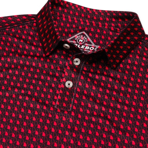 BURLEBO PERFORMANCE POLO - GEORGIA BLACK & RED