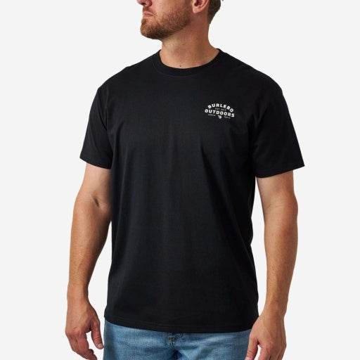 BURLEBO SHORT SLEEVE TEE - BURLEBO OUTDOORS LOGO - BLACK