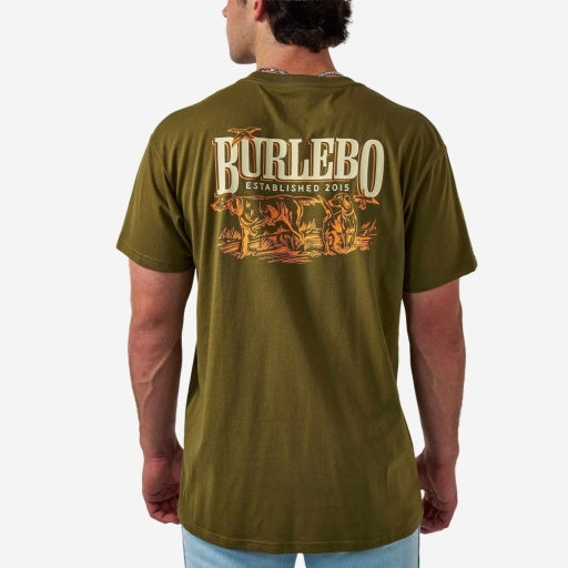 BURLEBO SHORT SLEEVE TEE - HUNTING DOGS - HUNTER GREEN