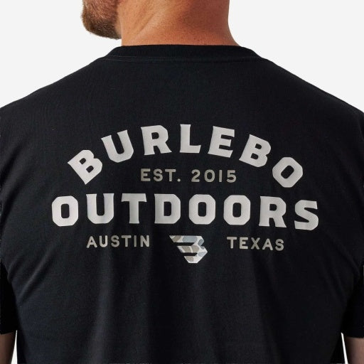 BURLEBO SHORT SLEEVE TEE - BURLEBO OUTDOORS LOGO - BLACK