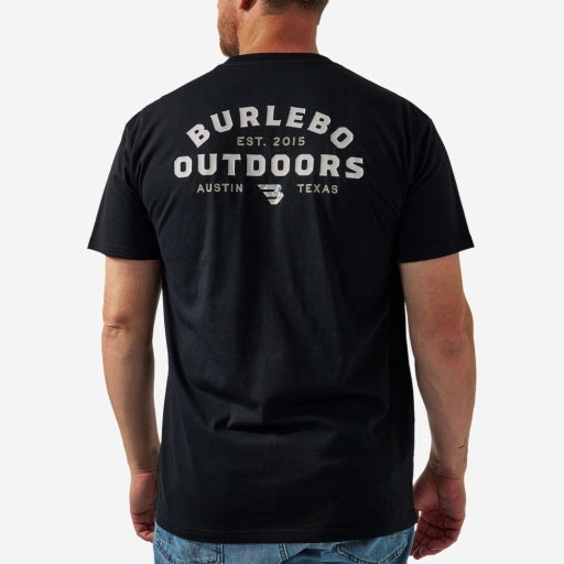 BURLEBO SHORT SLEEVE TEE - BURLEBO OUTDOORS LOGO - BLACK