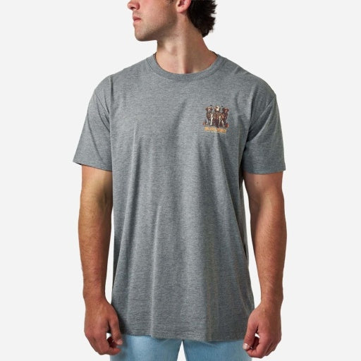 BURLEBO SHORT SLEEVE TEE - CAMO DUCK DOGS - DARK HEATHER GREY
