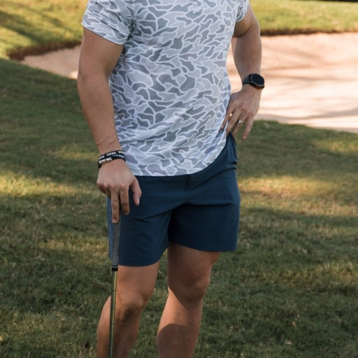 BURLEBO EVERYDAY SHORT - DEEP WATER NAVY MAYAN POCKET