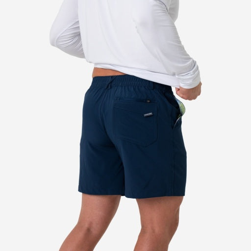 BURLEBO EVERYDAY SHORT - DEEP WATER NAVY MAYAN POCKET