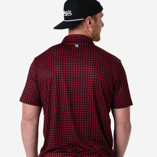 BURLEBO PERFORMANCE POLO - GEORGIA BLACK & RED